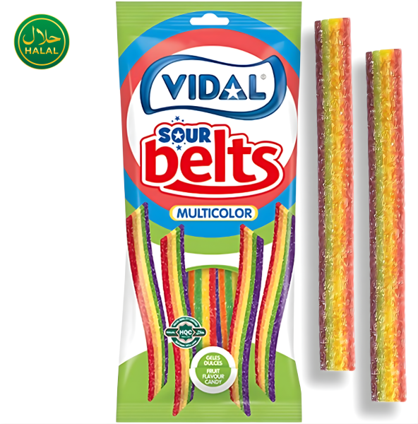 VIDAL - Sour Belts Multicolor HALAL 90g